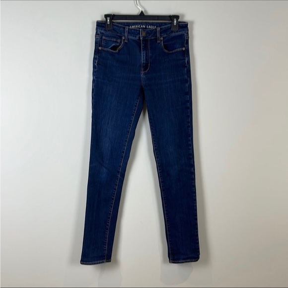 American Eagle Super Stretch Hi-Rise Skinny Super Stretch Jeans Size 4 Long Blue - Picture 2 of 10